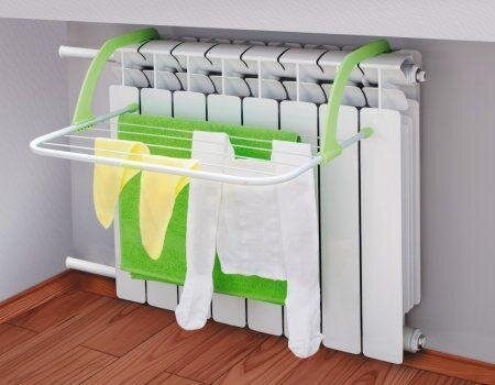 Сушарка для одягу на батарею 4068 см знімна Fold Clothes Shelf Зелена