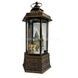 Новорічний ліхтар із ефектом снігопаду та мелодіям Олені 12,5x11x27,2см LED USB HC-D004 Коричневий із золотим
