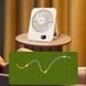 Вентилятор настільний акумуляторний з дисплеєм 16.5*13.2*3.8см Білий