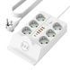 Подовжувач фільтр з бездротовою зарядкою 5м LED, 6-220V, 4-USB, 2-PD Type-C PNS-08 Білий
