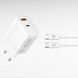 Мережевий зарядний пристрій блок живлення XO L116 PD30W/QC18W 1USB-C+1USB-A fast charging charger with Micro cable