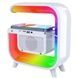 Нічник акумуляторний з колонкою, бездротовою зарядкою та годинником G3 mini Білий